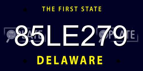 85LE279 Delaware License Plate