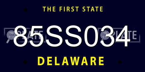 85SS034 Delaware License Plate