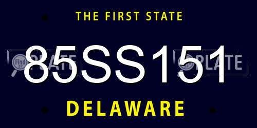 85SS151 Delaware License Plate
