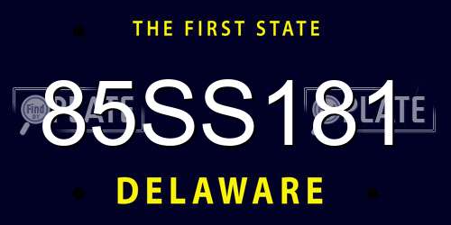 85SS181 Delaware License Plate