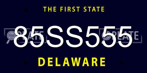 85SS555 Delaware License Plate