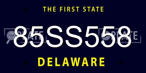 85SS558 Delaware License Plate