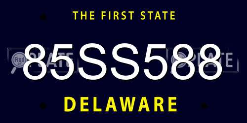 85SS588 Delaware License Plate