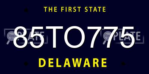 85TO775 Delaware License Plate