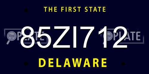 85ZI712 Delaware License Plate