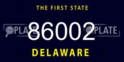 86002 Delaware License Plate