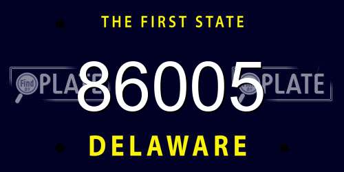 86005 Delaware License Plate