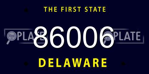 86006 Delaware License Plate