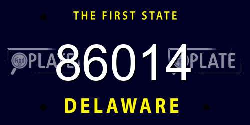 86014 Delaware License Plate
