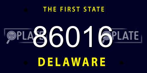 86016 Delaware License Plate