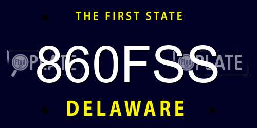 860FSS Delaware License Plate