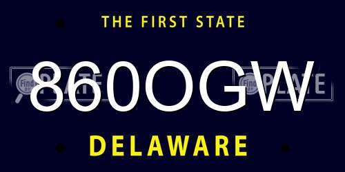 860OGW Delaware License Plate