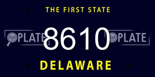 8610 Delaware License Plate