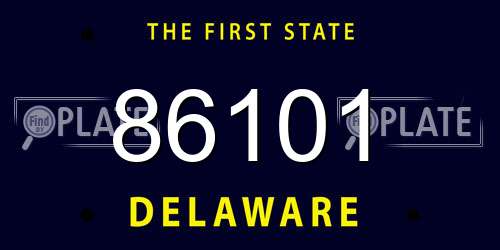 86101 Delaware License Plate