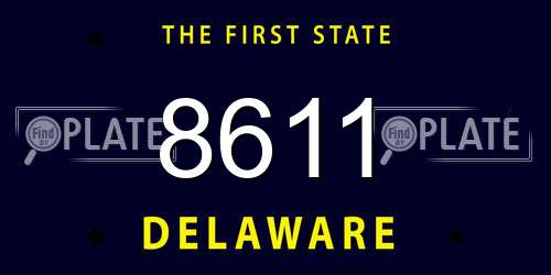 8611 Delaware License Plate