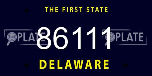 86111 Delaware License Plate