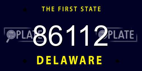 86112 Delaware License Plate