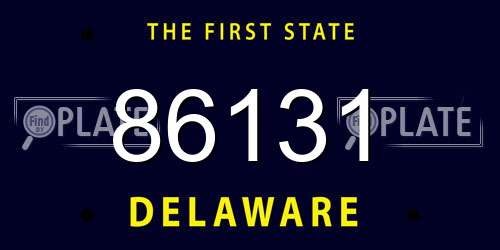 86131 Delaware License Plate