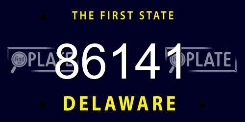 86141 Delaware License Plate