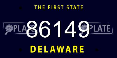 86149 Delaware License Plate