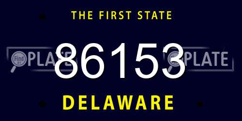 86153 Delaware License Plate