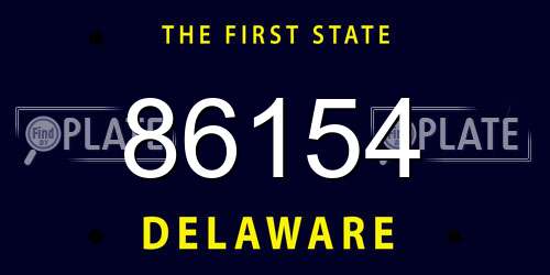 86154 Delaware License Plate