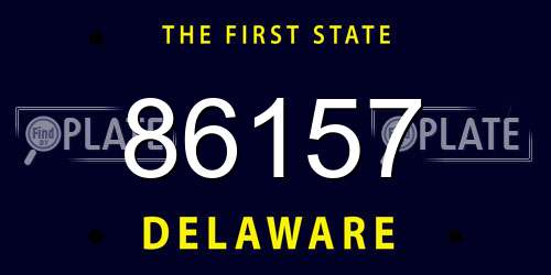 86157 Delaware License Plate