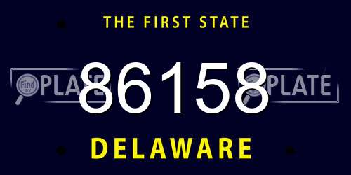 86158 Delaware License Plate