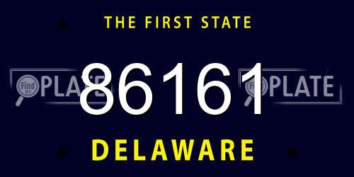 86161 Delaware License Plate