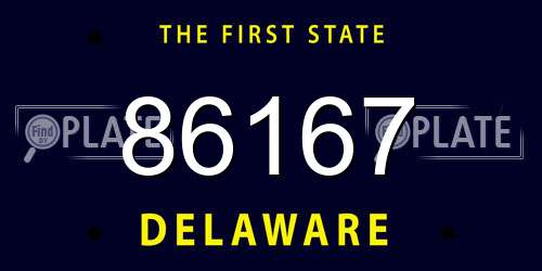 86167 Delaware License Plate