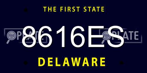 8616ES Delaware License Plate