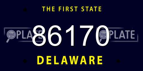 86170 Delaware License Plate