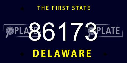 86173 Delaware License Plate