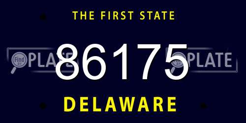 86175 Delaware License Plate