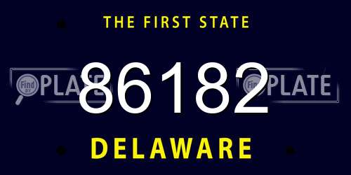 86182 Delaware License Plate