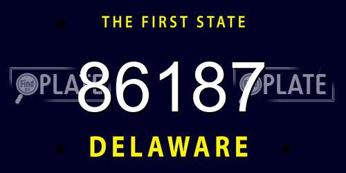 86187 Delaware License Plate