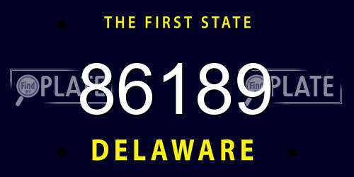 86189 Delaware License Plate