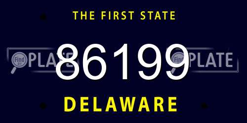 86199 Delaware License Plate
