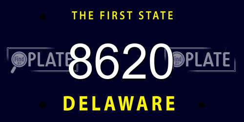 8620 Delaware License Plate