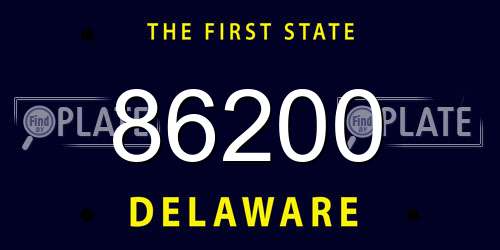 86200 Delaware License Plate