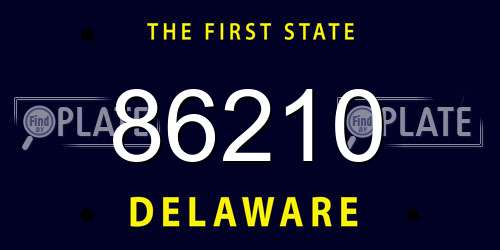 86210 Delaware License Plate