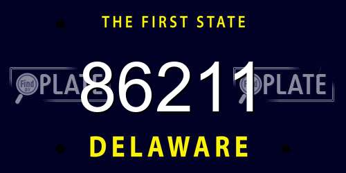 86211 Delaware License Plate