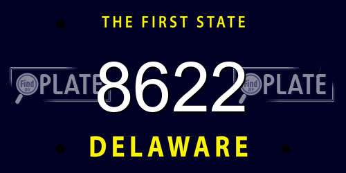 8622 Delaware License Plate