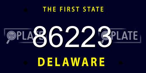 86223 Delaware License Plate