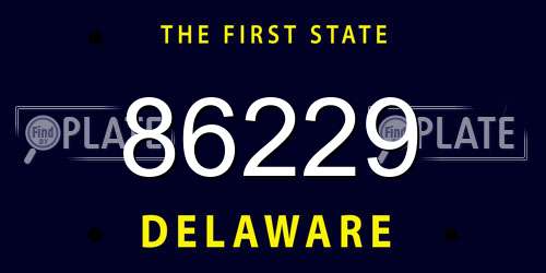 86229 Delaware License Plate