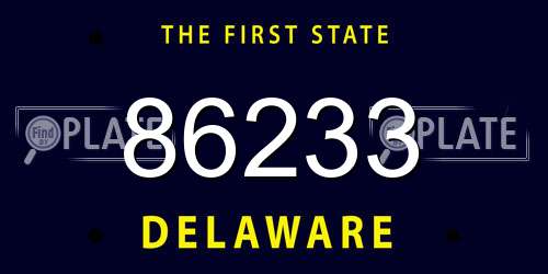 86233 Delaware License Plate