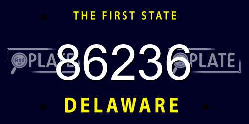 86236 Delaware License Plate
