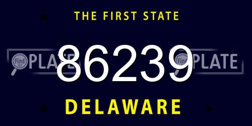 86239 Delaware License Plate