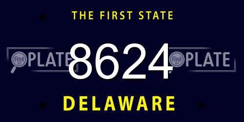 8624 Delaware License Plate