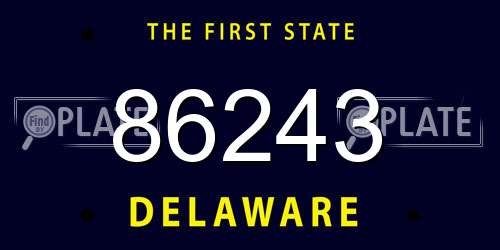 86243 Delaware License Plate
